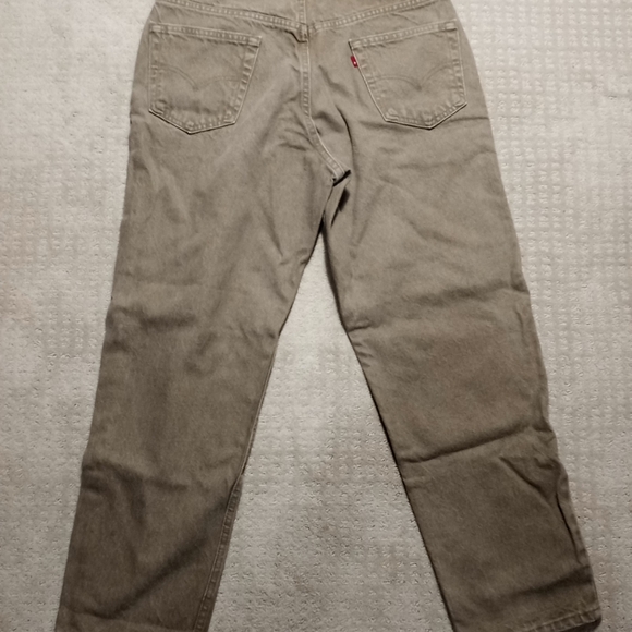 Vintage Levi's 550 Relaxed Fit Straight Leg Olive Green Jeans Mens Sz 36×30 USA - Picture 9 of 14